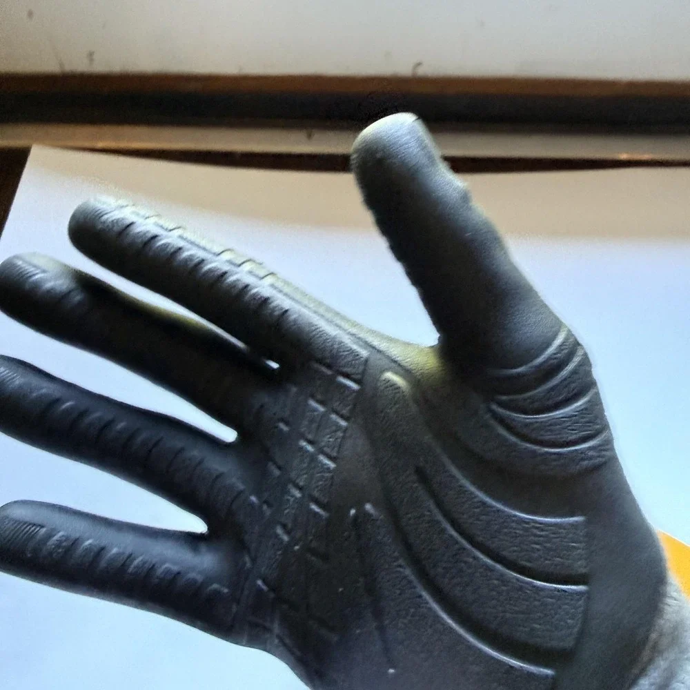 Carhartt Gloves Mens Large Black Knit Grip Work Lightweight Stretch Non Slip
